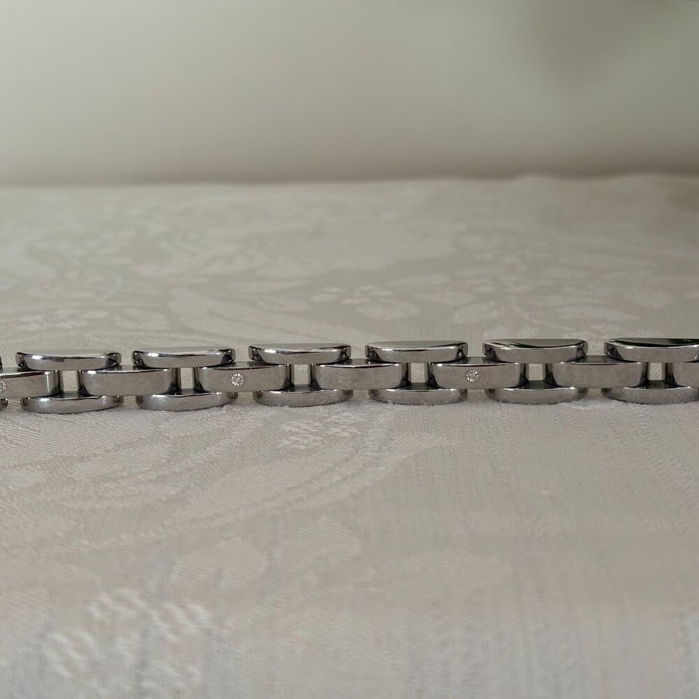 Sterling Silver (925) Bracelet (8") and Ring (9.5) with Moissanite Stones - Picture 16 of 16